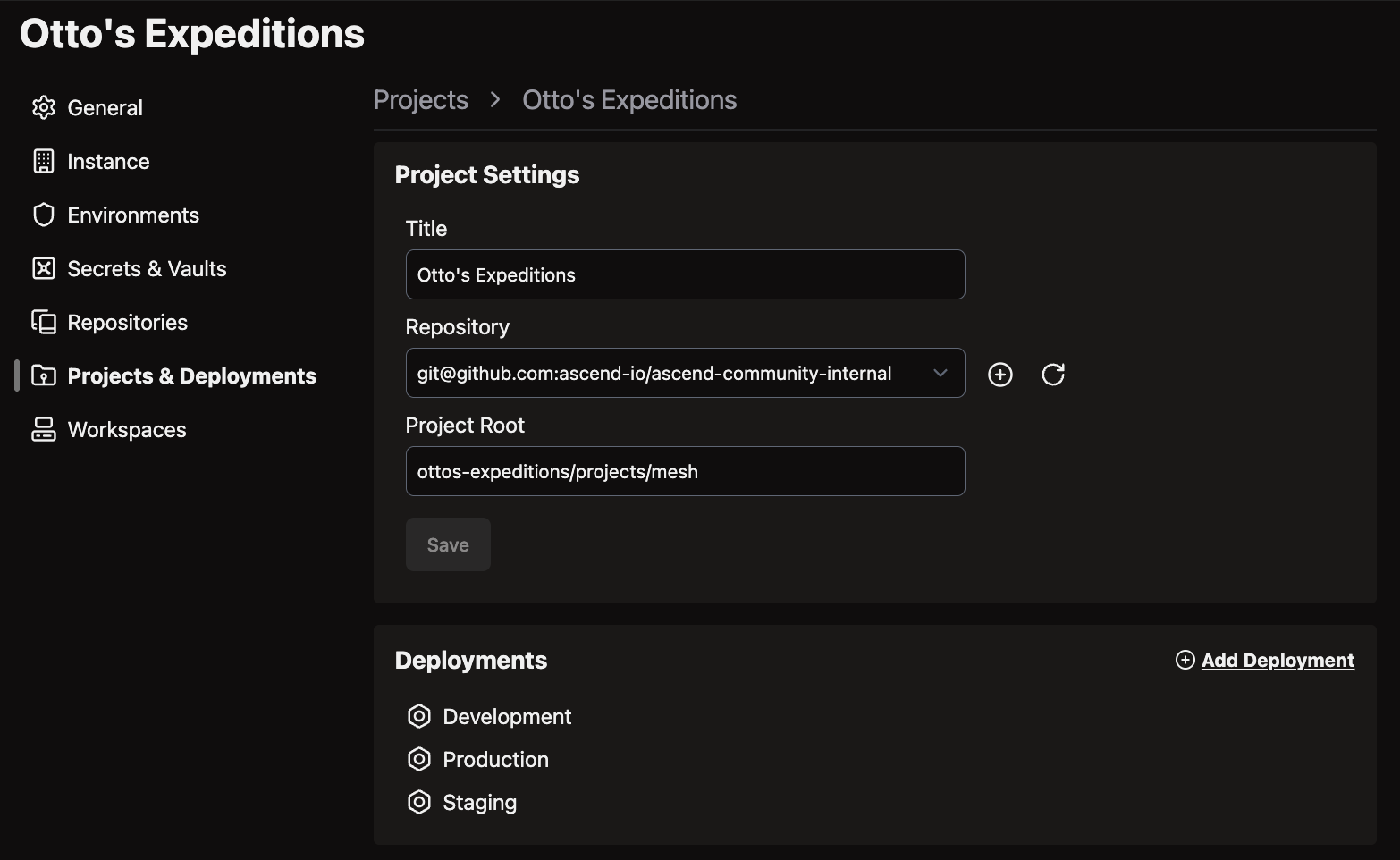 Adding a new Deployment