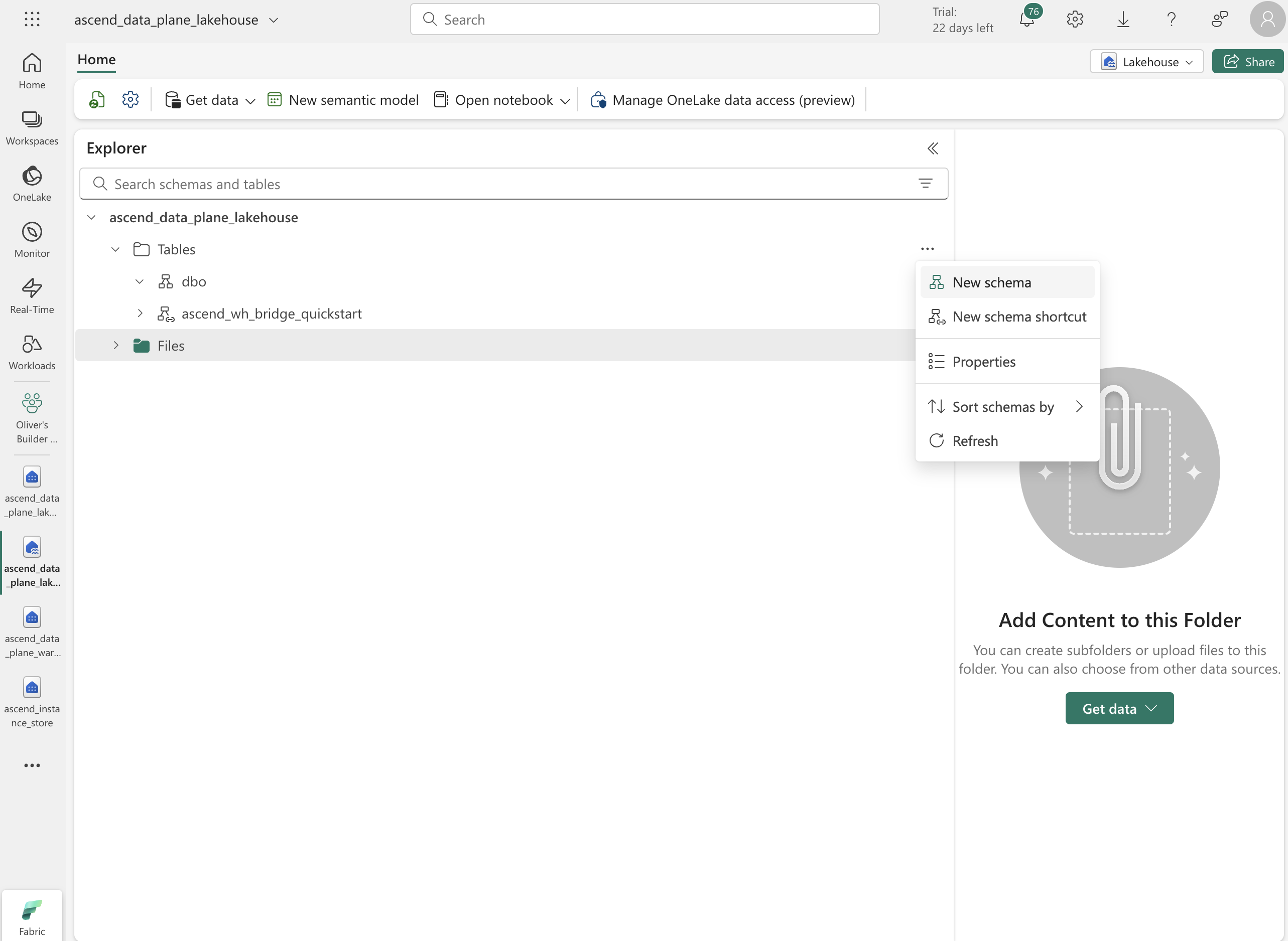 Create lakehouse schema