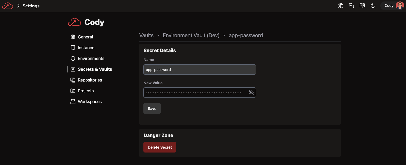 Environment app password