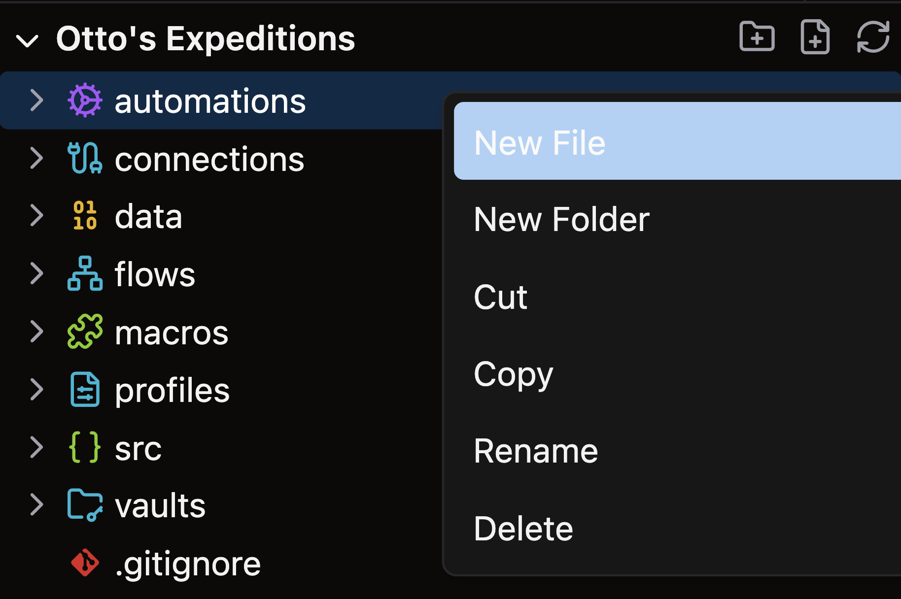 new file